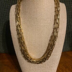 Elegant Vintage Gold Tone Rounded Link Chain Necklace 16”